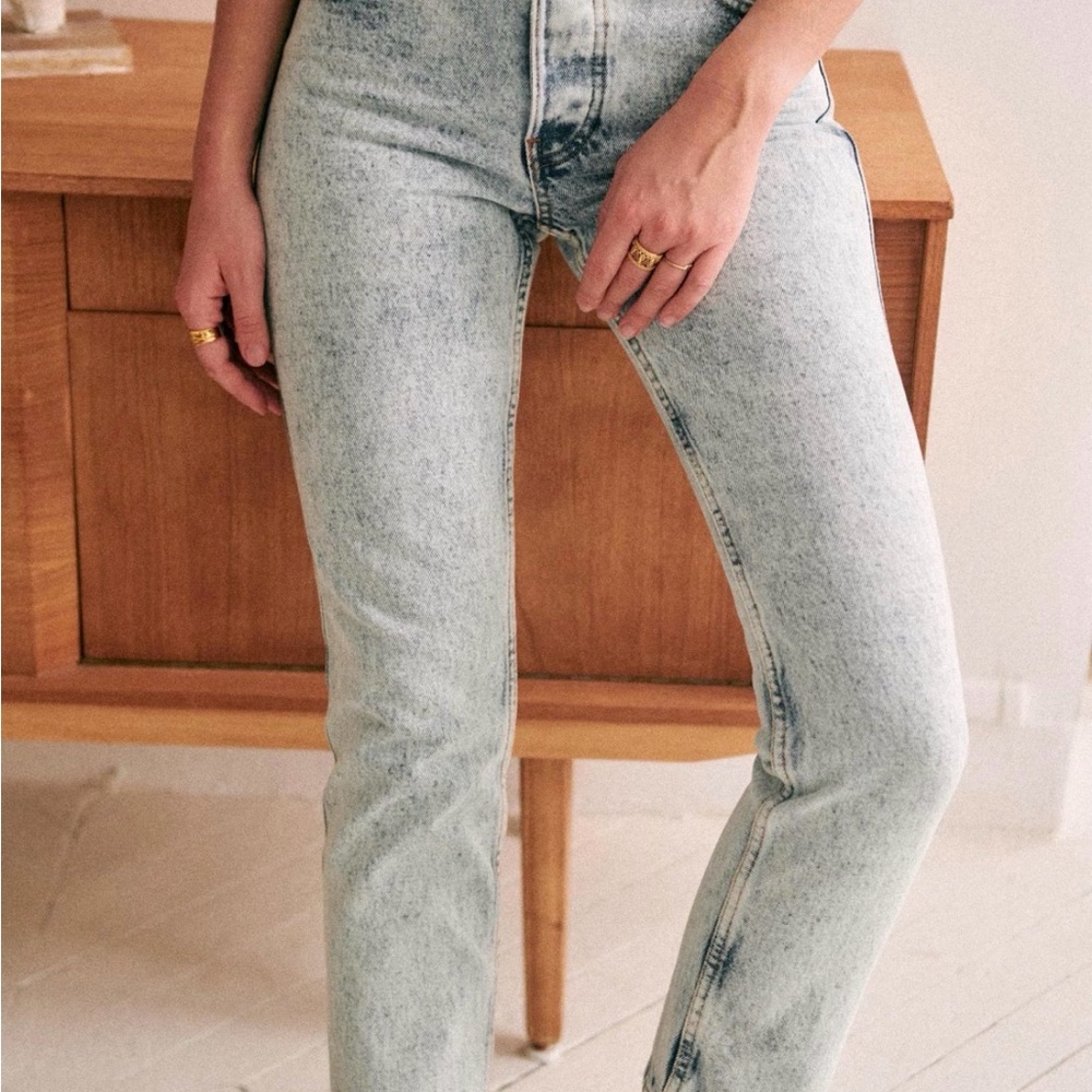 Sezane Le Brut Denim Jeans in Edge Blue Sz 28